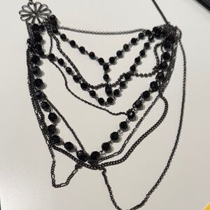 Elegant Black Beaded Necklace